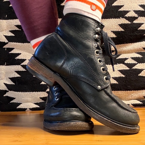 Vintage Black Leather Boots like Danner style Sz 9 Moto